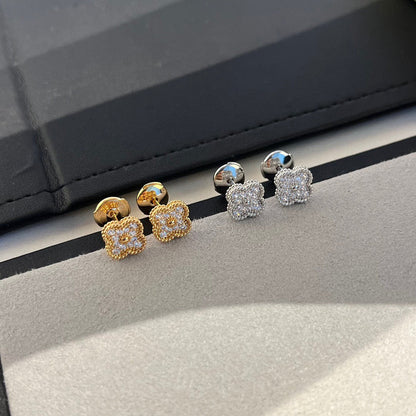 [⭐Miroze]CLOVER MINI DIAMOND STUD EARRINGS
