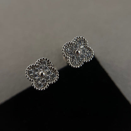 [⭐Miroze]CLOVER MINI DIAMOND STUD EARRINGS