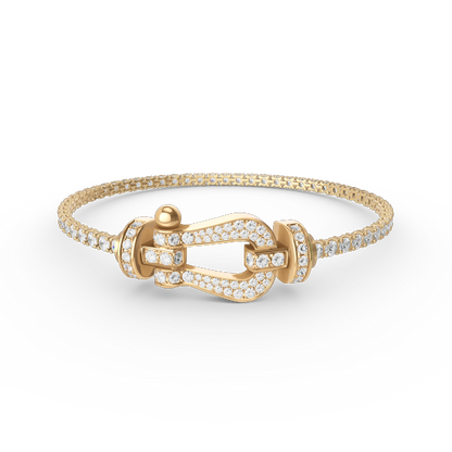 [⭐Miroze]FORCE  LARGE HORSESHOE FULL DIAMOND TENNIS BRACELET